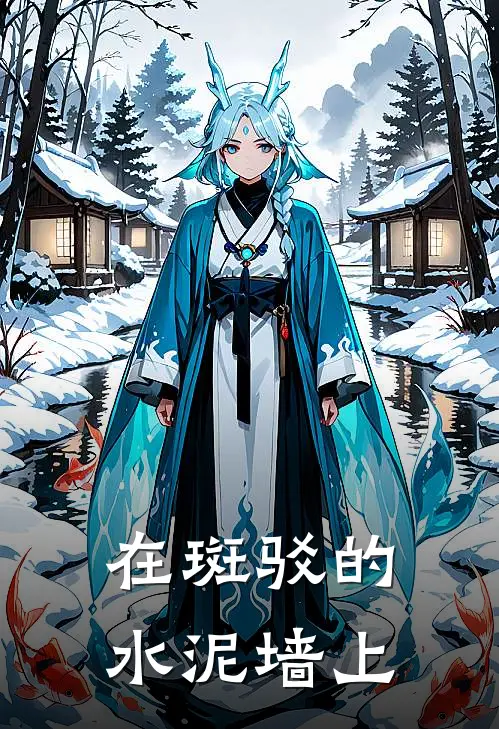 在斑驳的水泥墙上